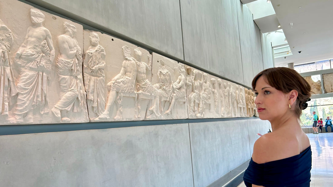 Evelyn Martin at the Acropolis Museum in Athens Greece