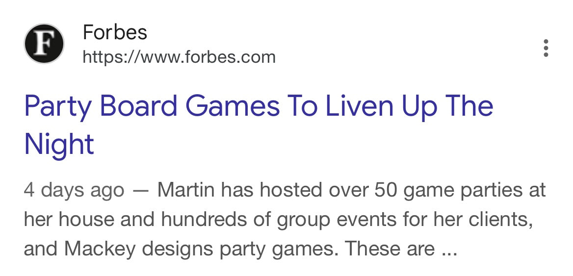 Search result for 'Party Board Games To Liven Up The Night' on Forbes website