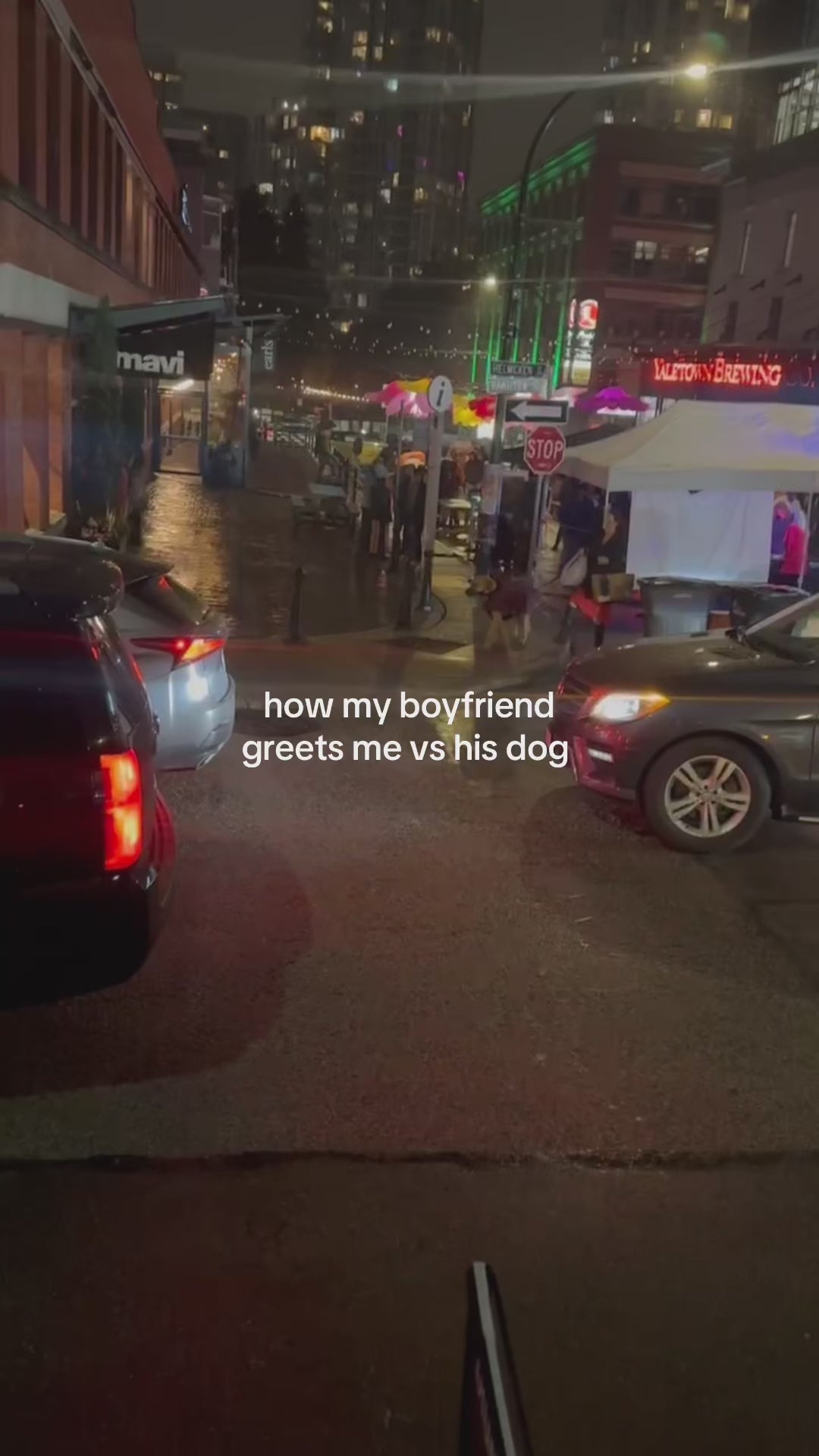 How my boyfriend greets me vs his dog